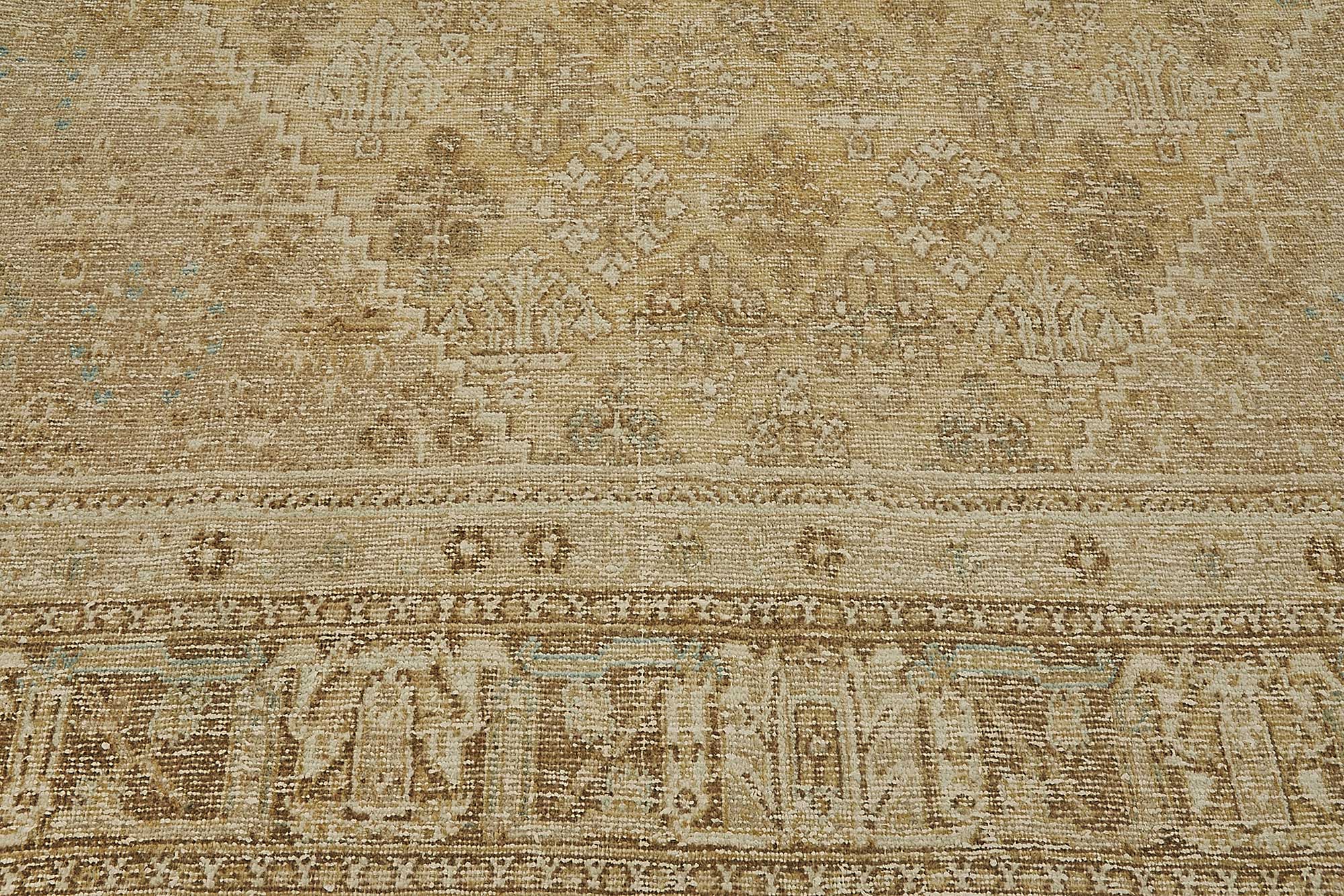10x13 Beige Antique Persian Joshaghan Rug - 50115