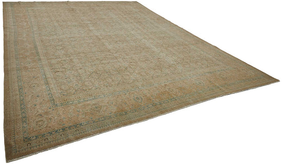 11x14 Beige Antique Persian Tabriz Rug - 50116