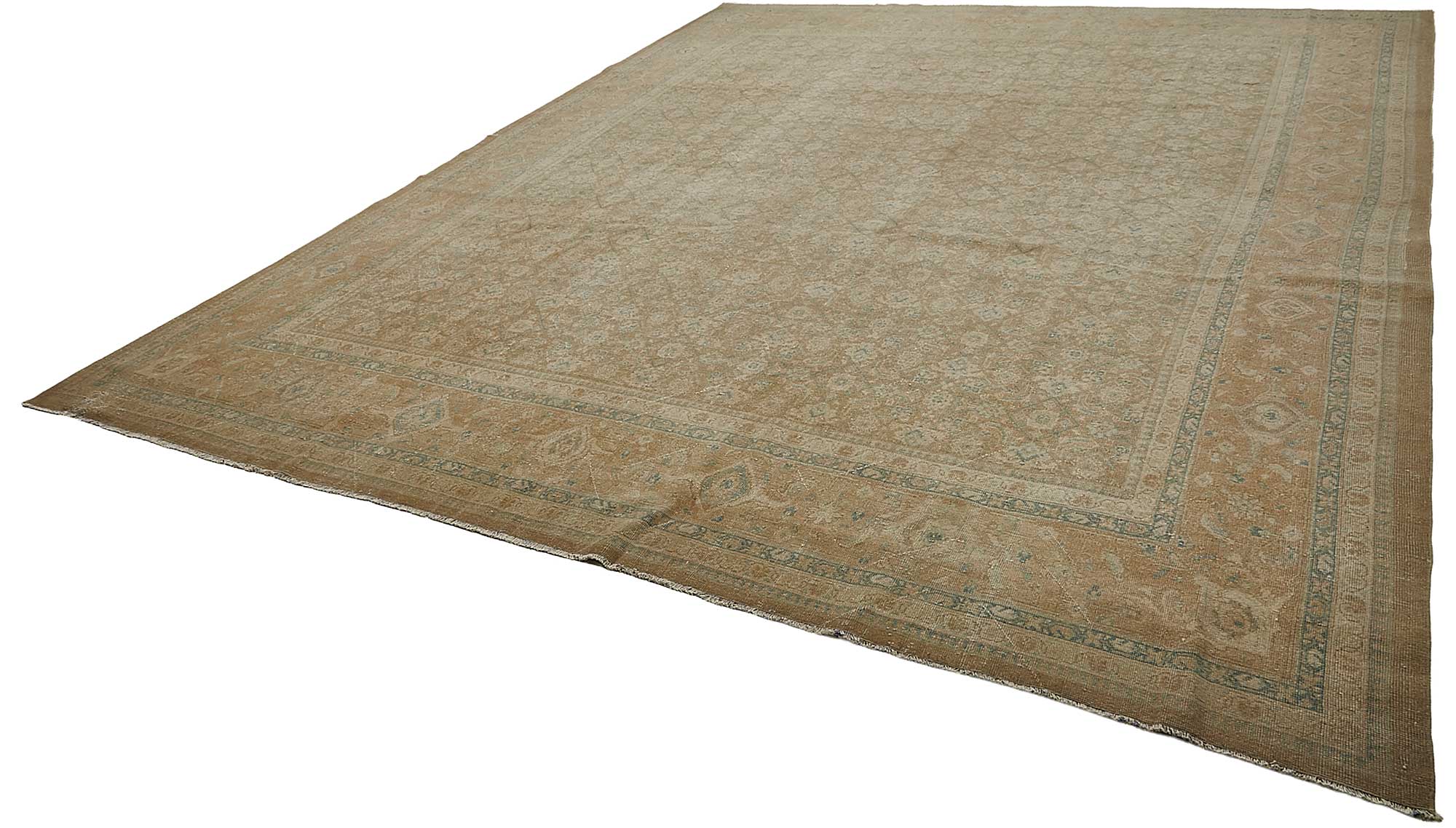 11x14 Beige Antique Persian Tabriz Rug - 50116