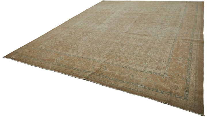 11x14 Beige Antique Persian Tabriz Rug - 50116