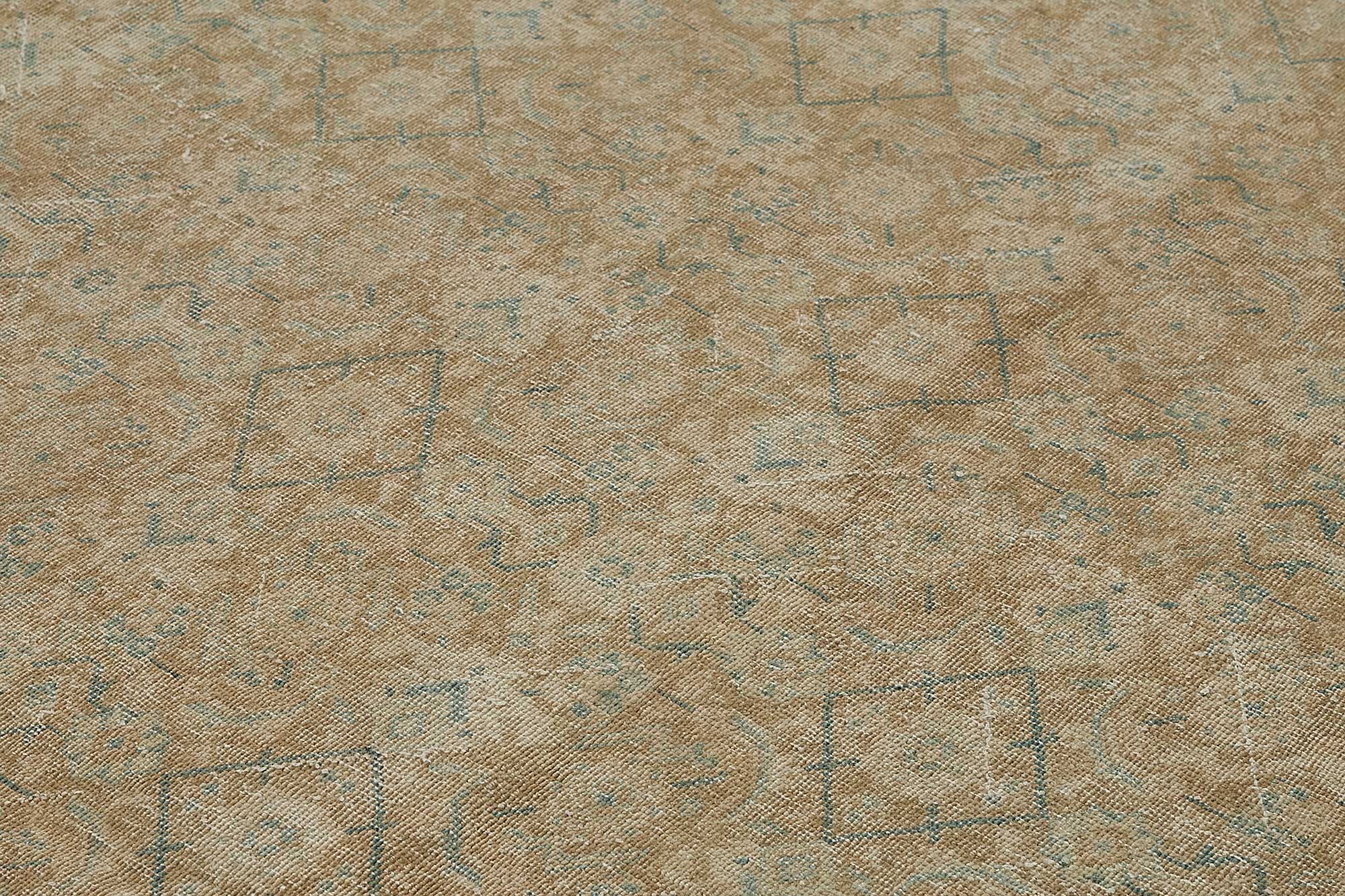 11x14 Beige Antique Persian Tabriz Rug - 50116