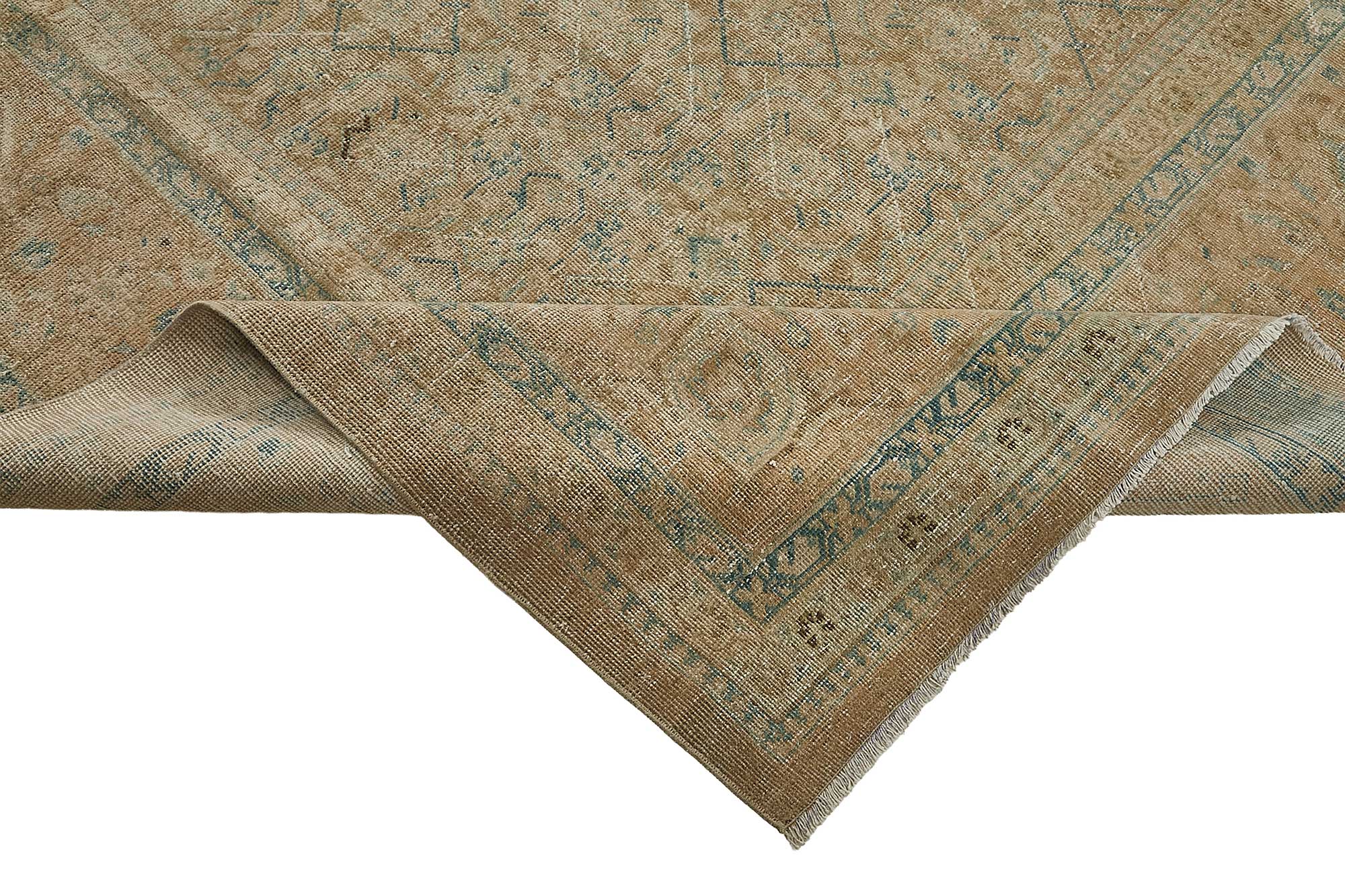 11x14 Beige Antique Persian Tabriz Rug - 50116