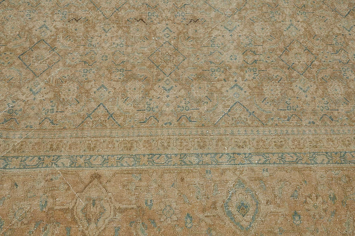11x14 Beige Antique Persian Tabriz Rug - 50116
