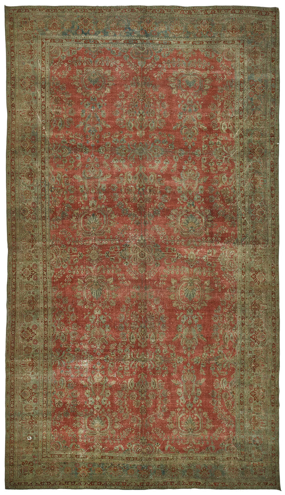 12x21 Beige Antique Persian Saruk Rug - 50117