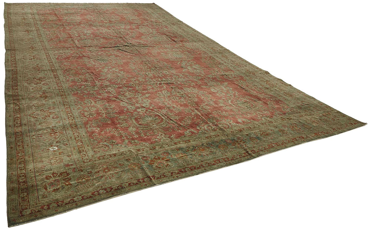 12x21 Beige Antique Persian Saruk Rug - 50117