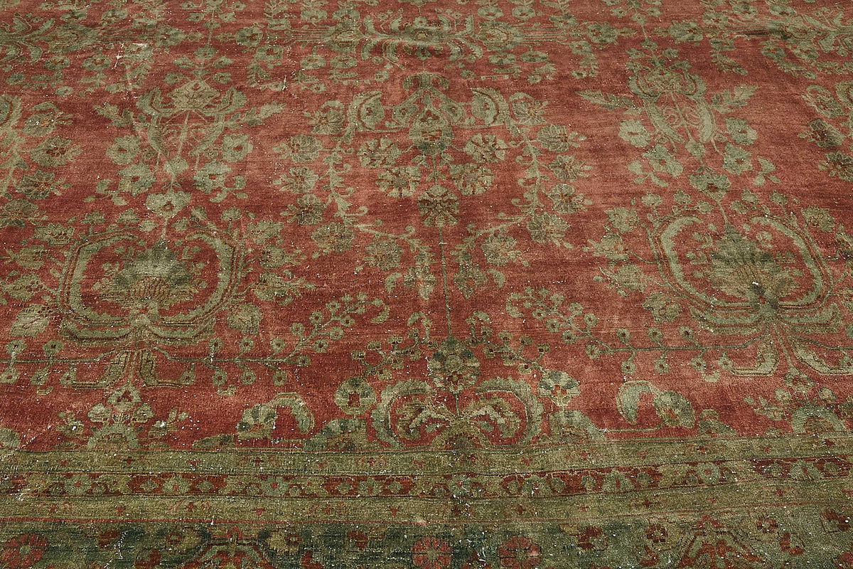 12x21 Beige Antique Persian Saruk Rug - 50117