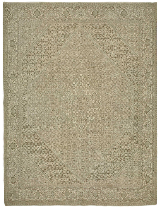 10x13 Beige Antique Persian Tabriz Rug - 50118