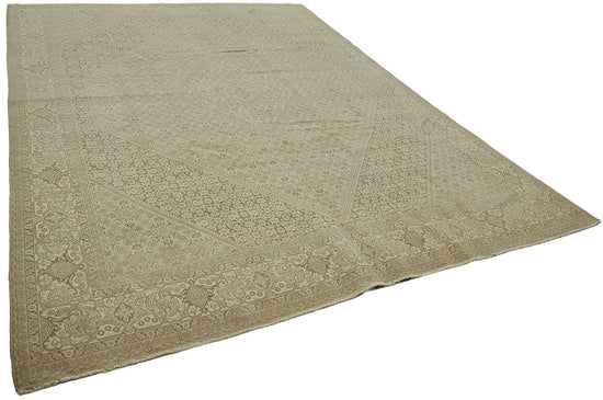 10x13 Beige Antique Persian Tabriz Rug - 50118