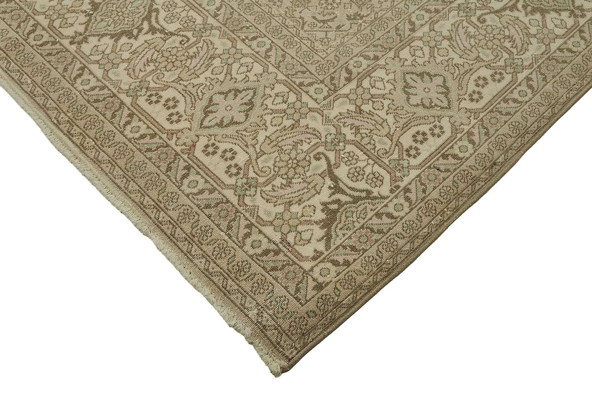 10x13 Beige Antique Persian Tabriz Rug - 50118