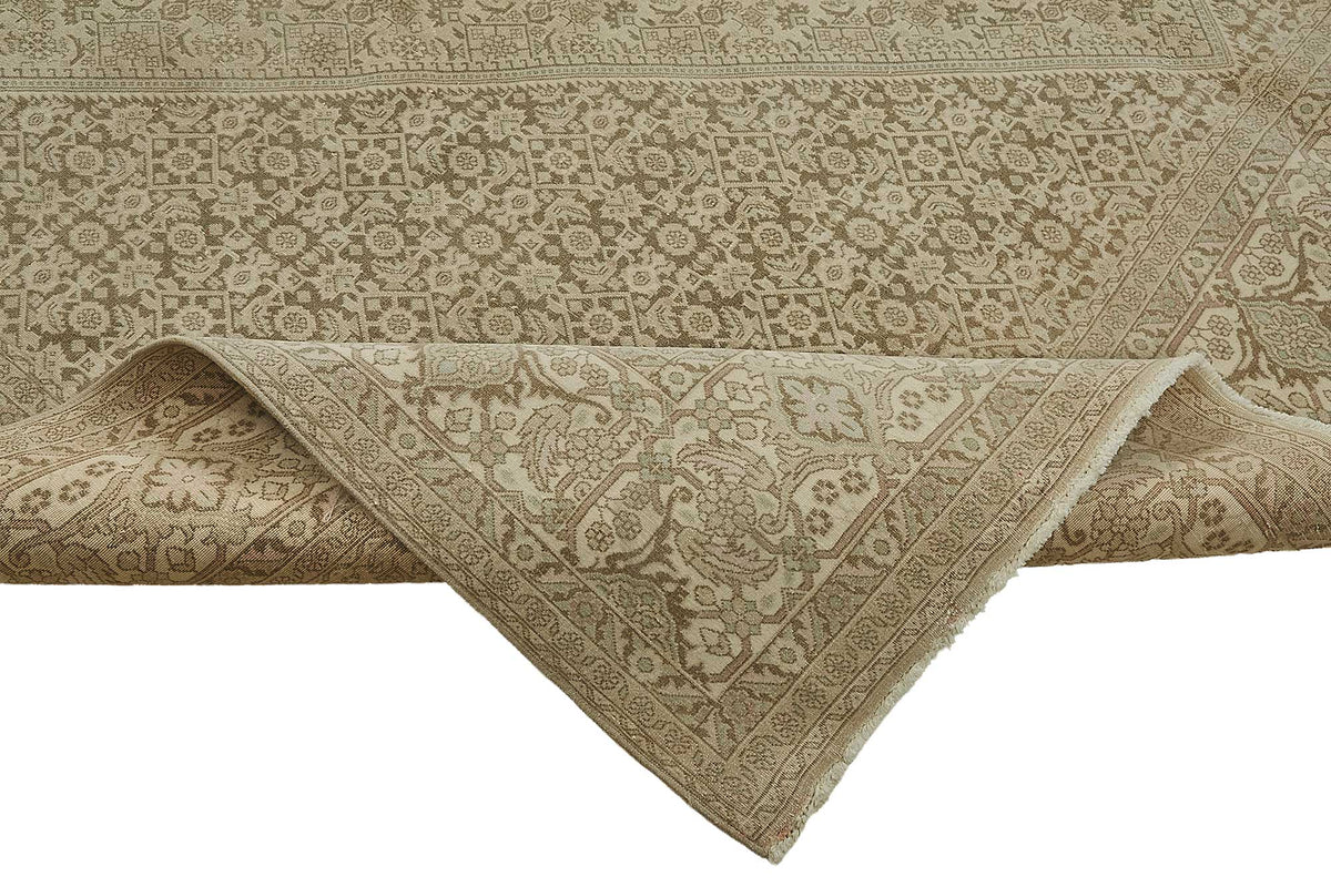 10x13 Beige Antique Persian Tabriz Rug - 50118