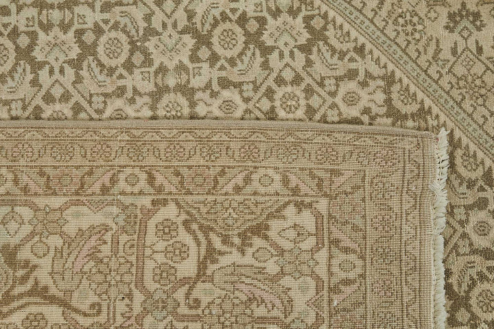 10x13 Beige Antique Persian Tabriz Rug - 50118