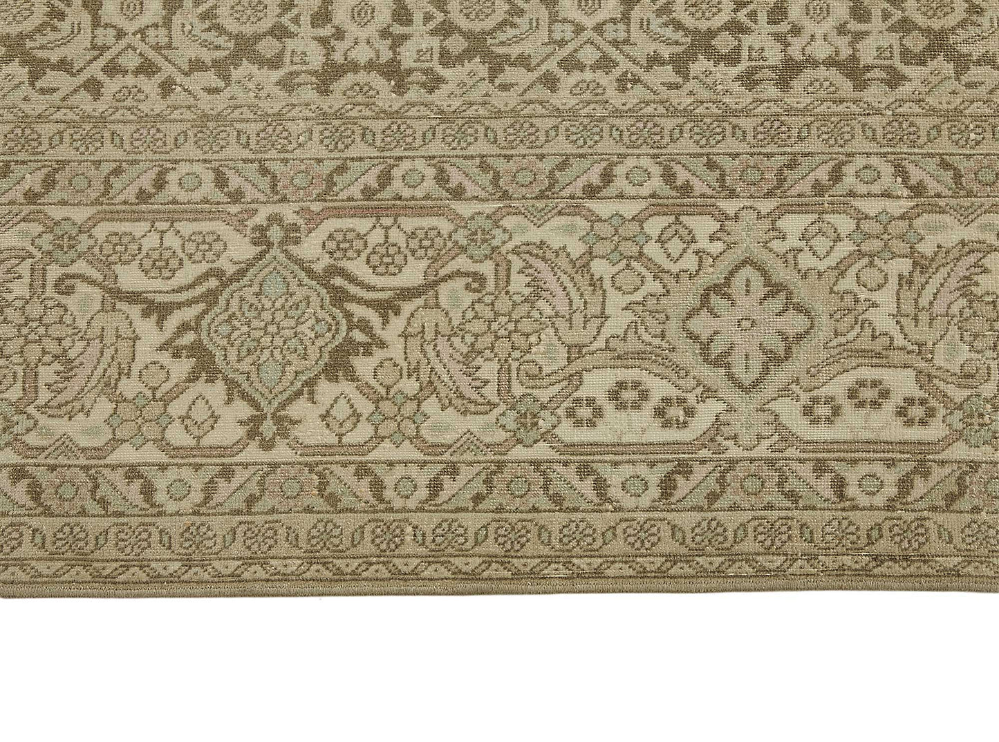10x13 Beige Antique Persian Tabriz Rug - 50118
