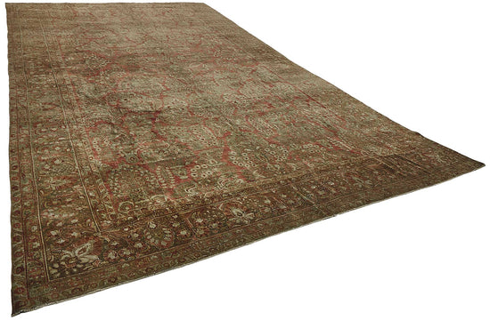 11x19 Beige Antique Persian Saruk Rug - 50120