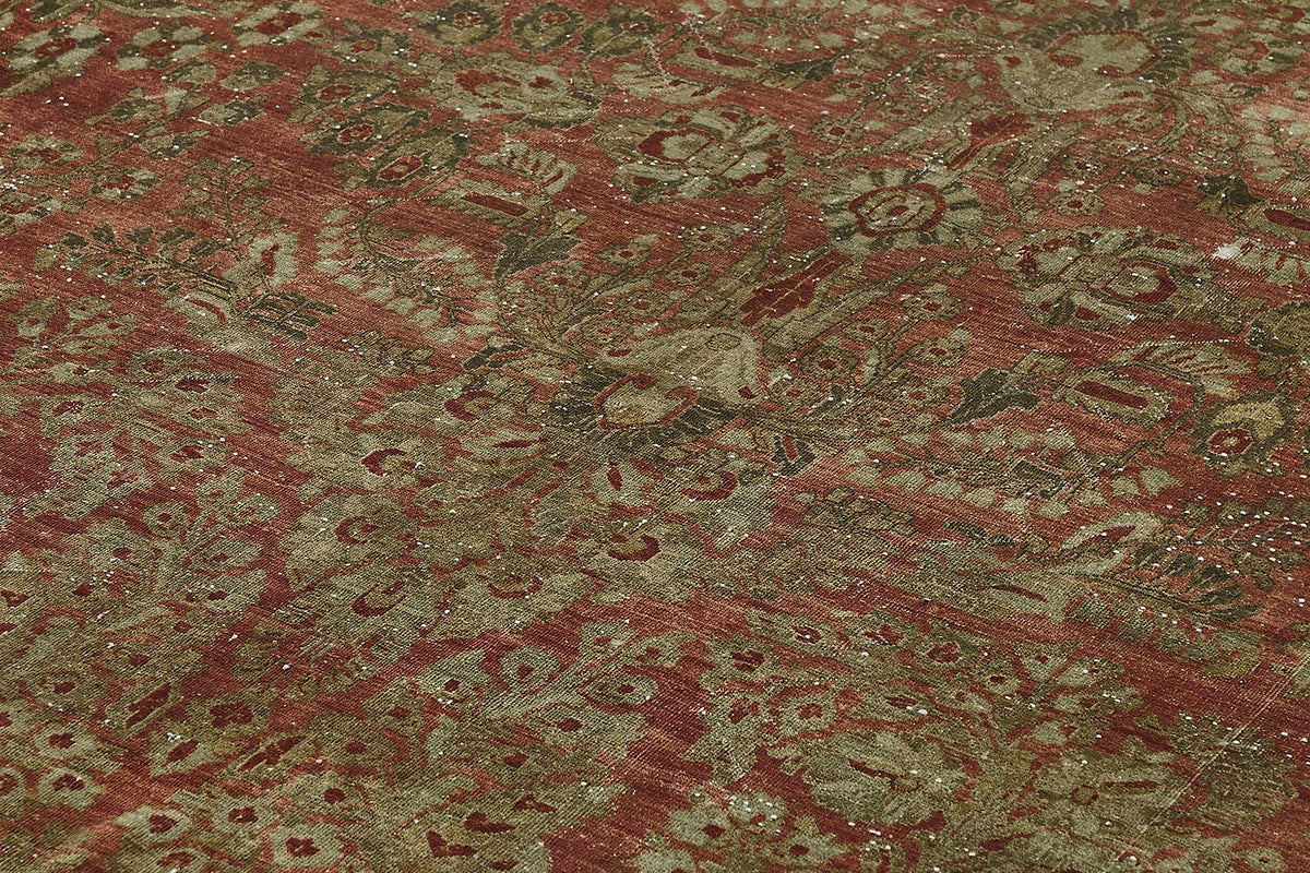 11x19 Beige Antique Persian Saruk Rug - 50120