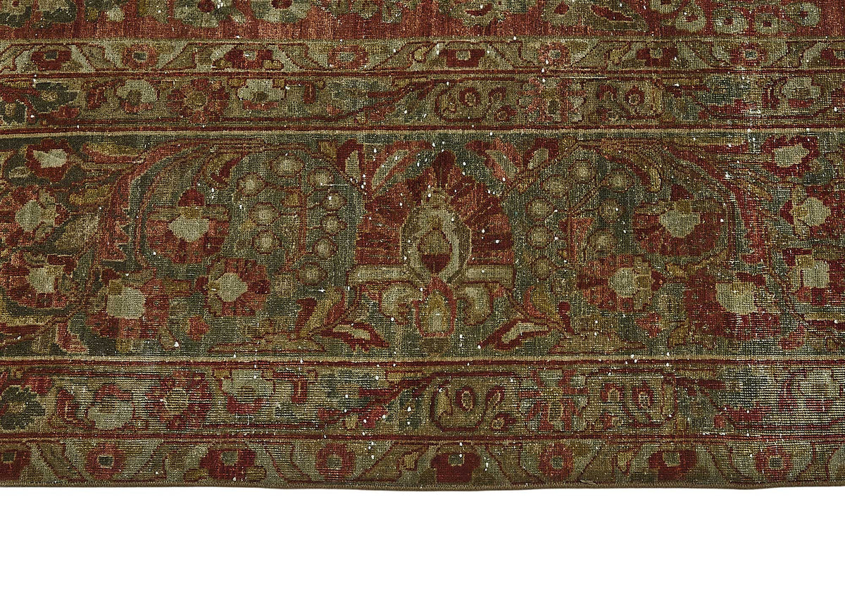 11x19 Beige Antique Persian Saruk Rug - 50120