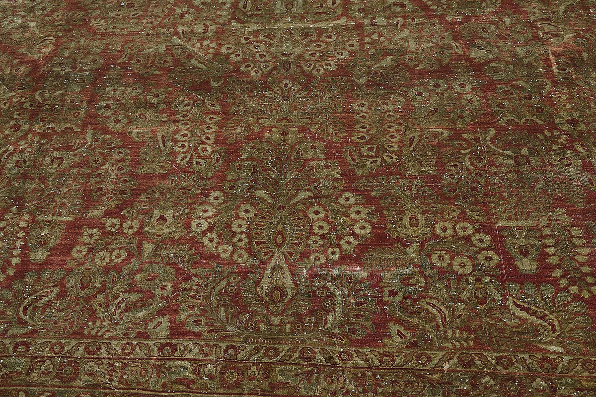 11x19 Beige Antique Persian Saruk Rug - 50120