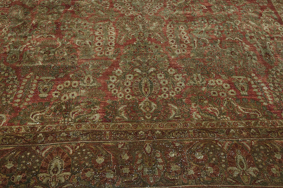 11x19 Beige Antique Persian Saruk Rug - 50120