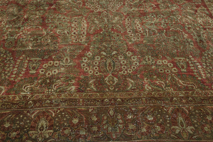 11x19 Beige Antique Persian Saruk Rug - 50120