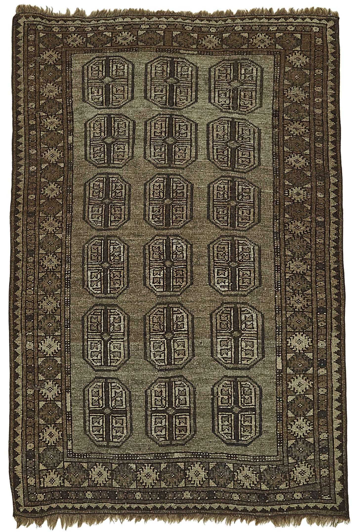 3x4 Beige Antique Afghan Ensari Rug - 50121