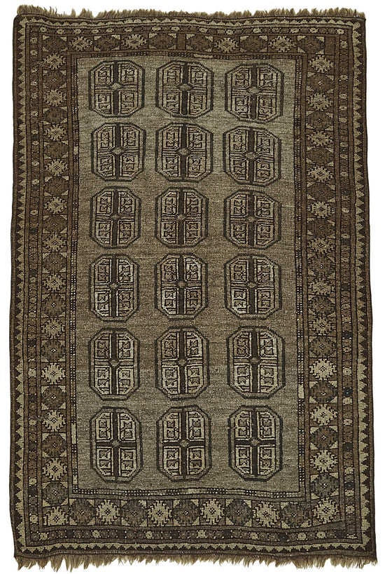 3x4 Beige Antique Afghan Ensari Rug - 50121