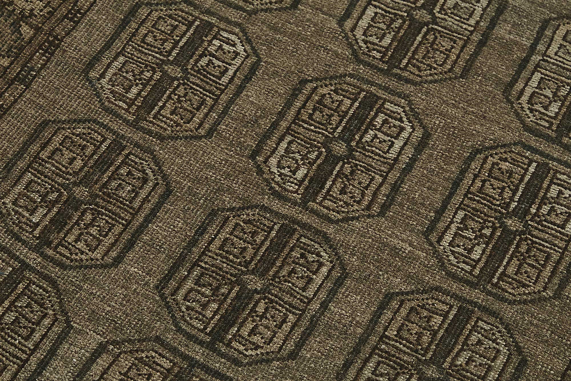 3x4 Antique Afghan Ensari Rug - Muted Charcoal & Taupe - 50121