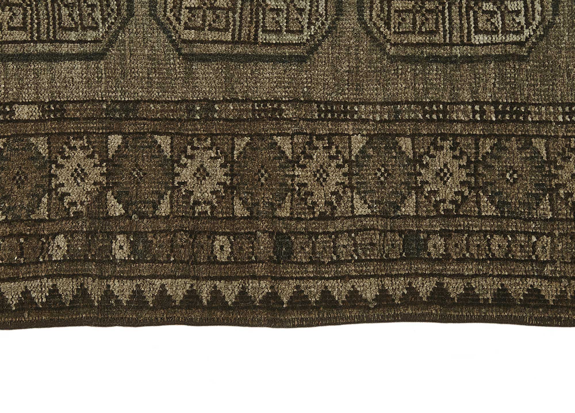 3x4 Antique Afghan Ensari Rug - Muted Charcoal & Taupe - 50121