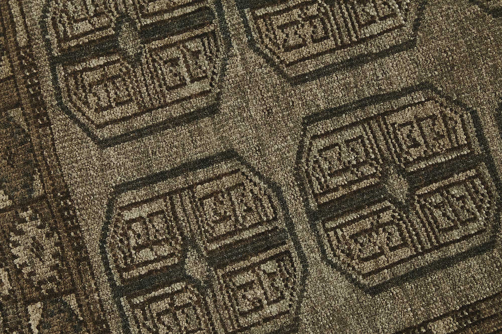 3x4 Antique Afghan Ensari Rug - Muted Charcoal & Taupe - 50121
