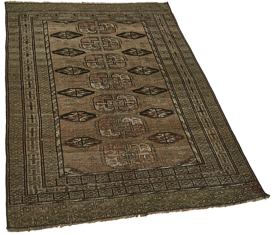 3x4 Beige Antique Ensari Turkmen Rug - 50122