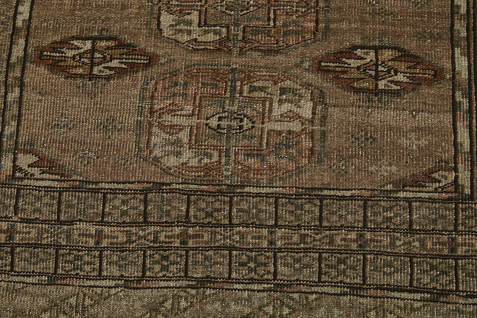 3x4 Beige Antique Ensari Turkmen Rug - 50122