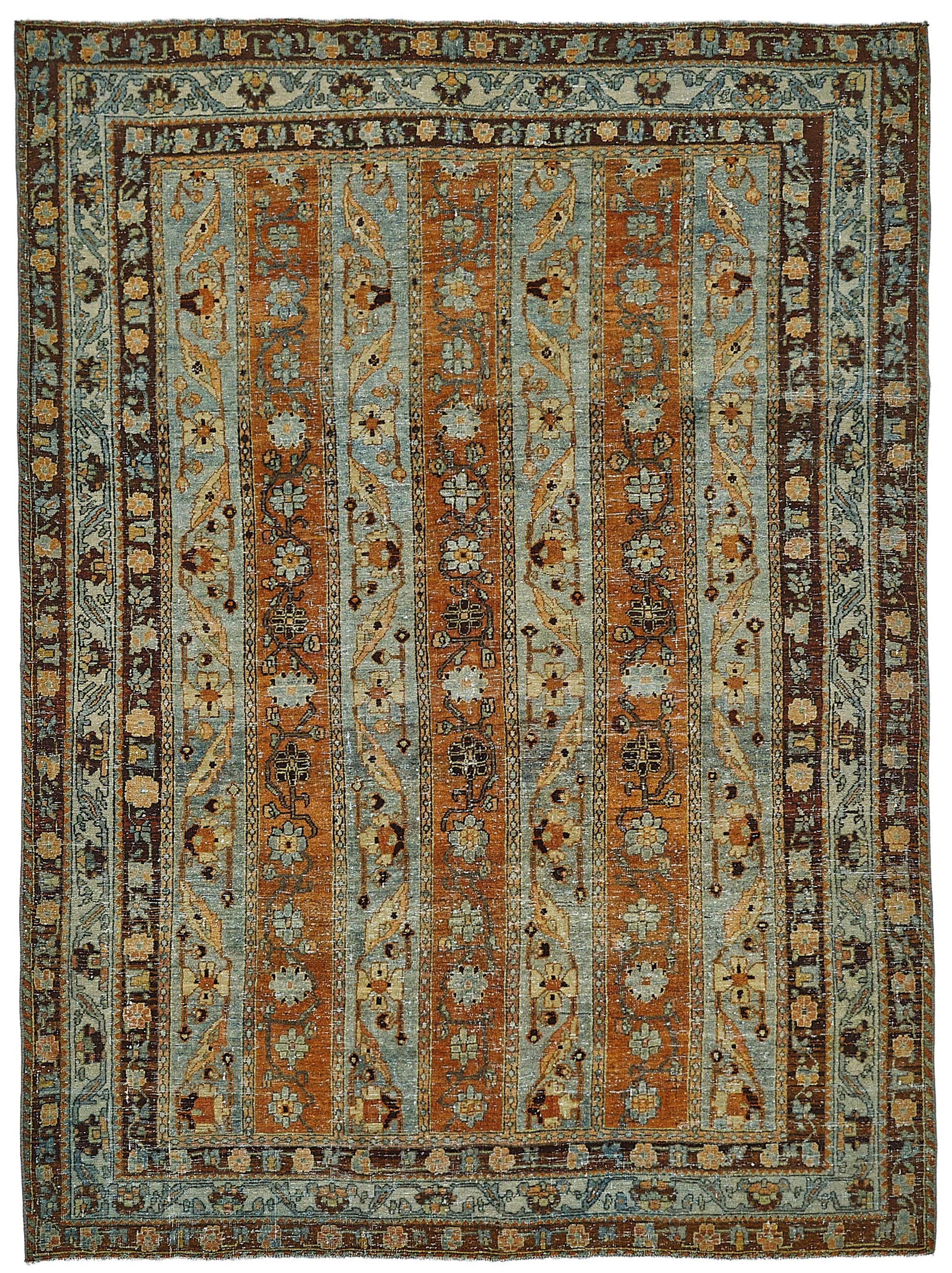 5x7 Beige Antique Persian Bakthiari Rug - 50123