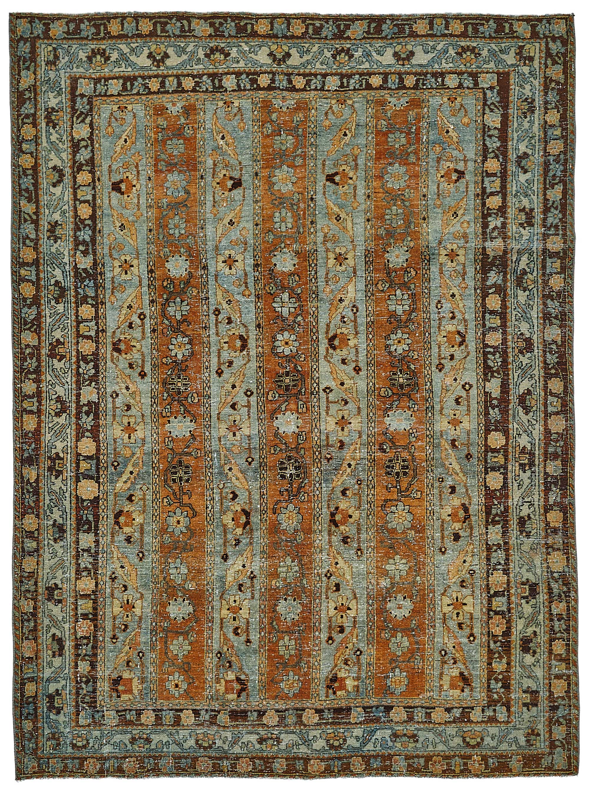 5x7 Beige Antique Persian Bakthiari Rug - 50123