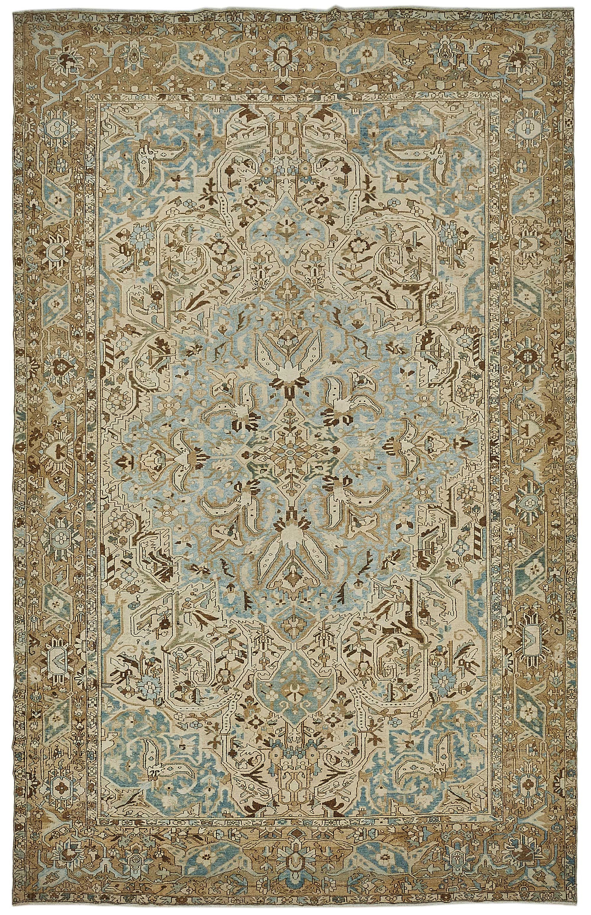 10x16 Beige Antique Persian Bakhtiari Rug - 50125