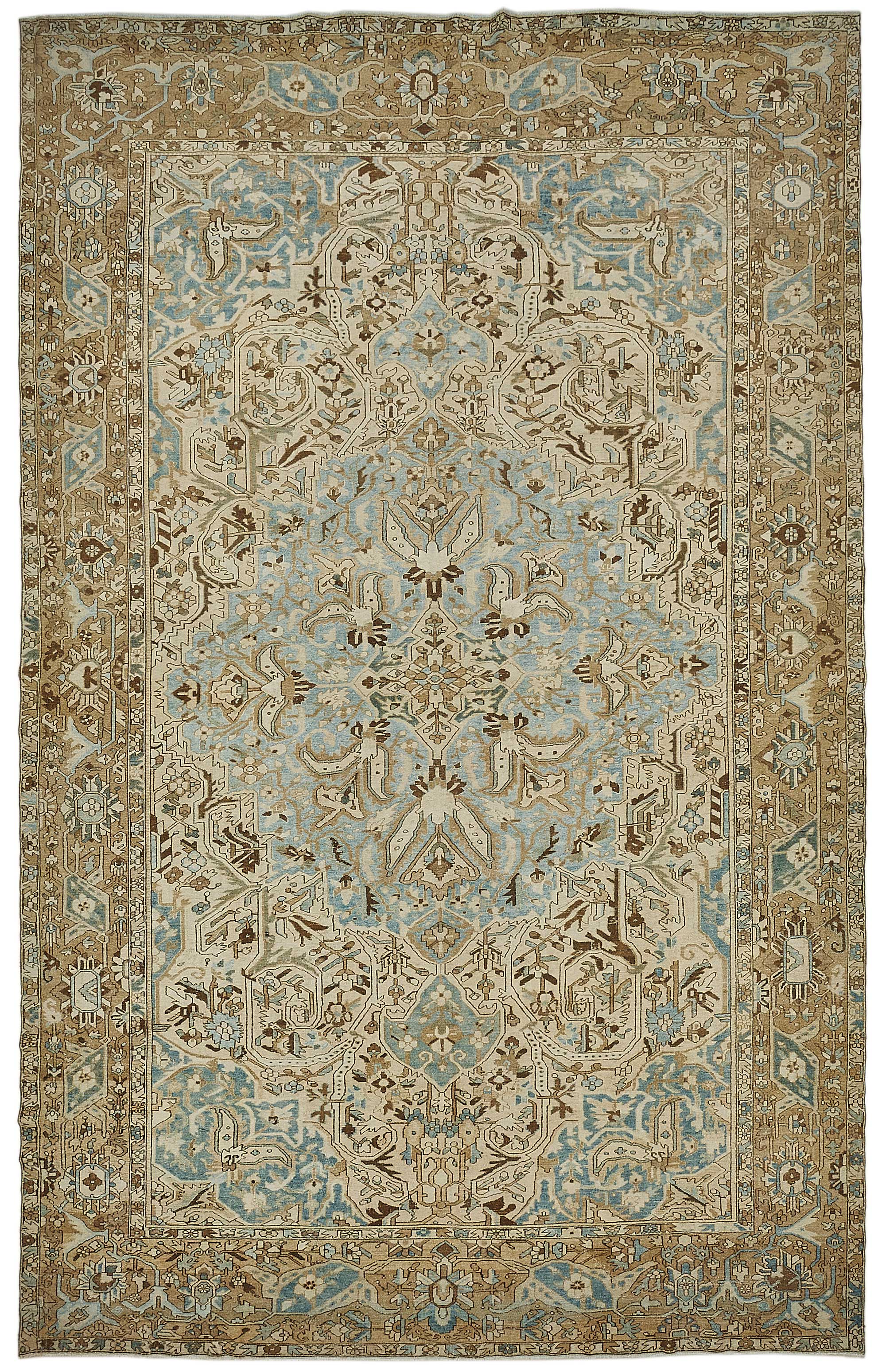 10x16 Beige Antique Persian Bakhtiari Rug - 50125