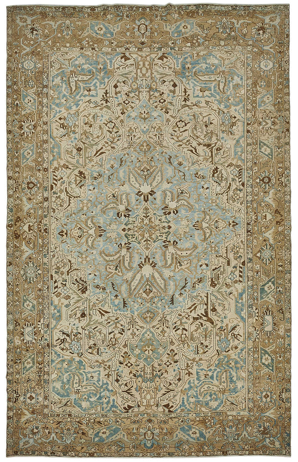 10x16 Beige Antique Persian Bakhtiari Rug - 50125