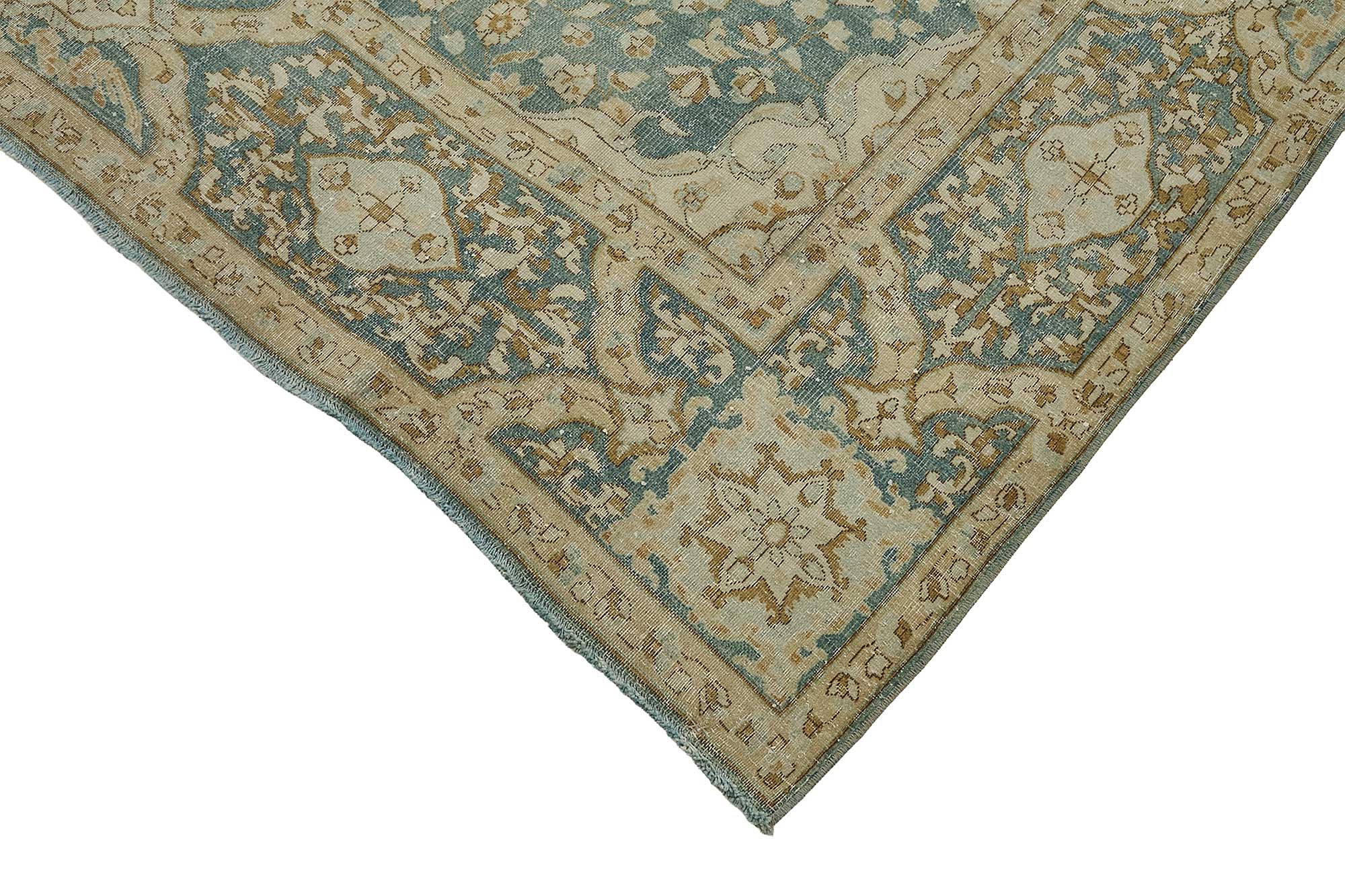 7x10 Beige Antique Persian Tabriz Rug - 50126