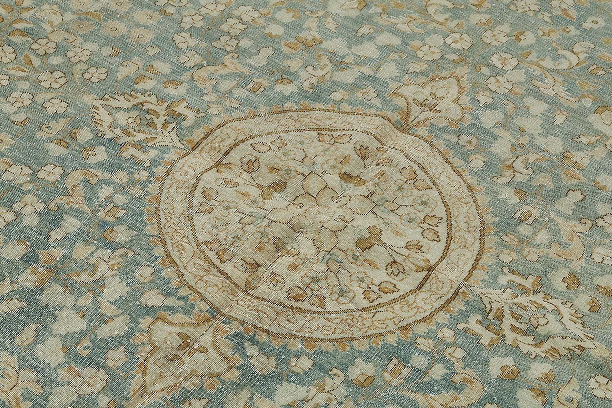 7x10 Beige Antique Persian Tabriz Rug - 50126
