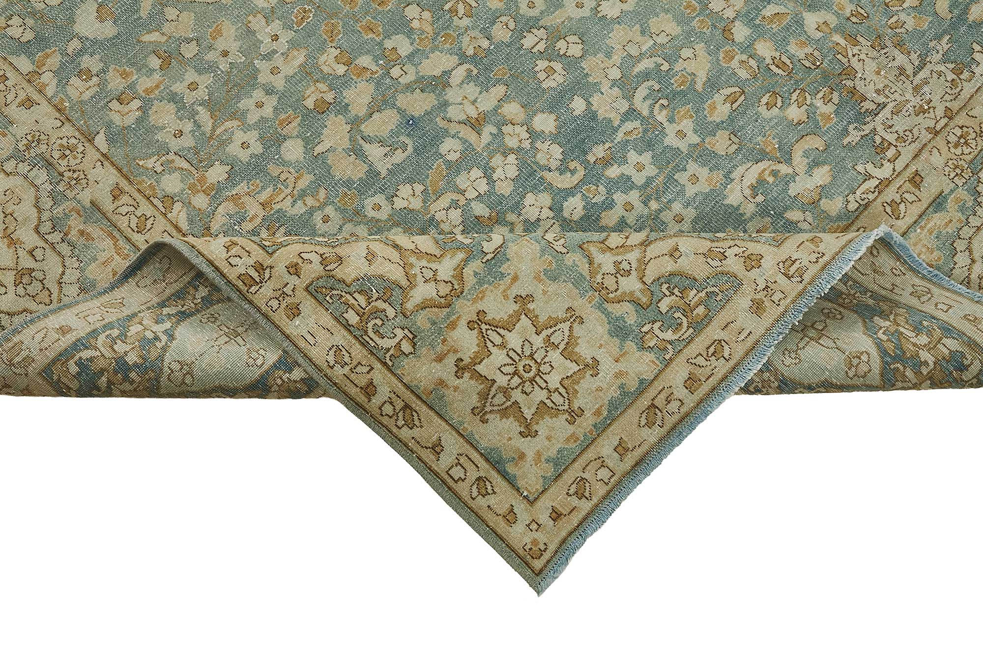 7x10 Beige Antique Persian Tabriz Rug - 50126