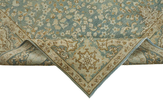 7x10 Beige Antique Persian Tabriz Rug - 50126
