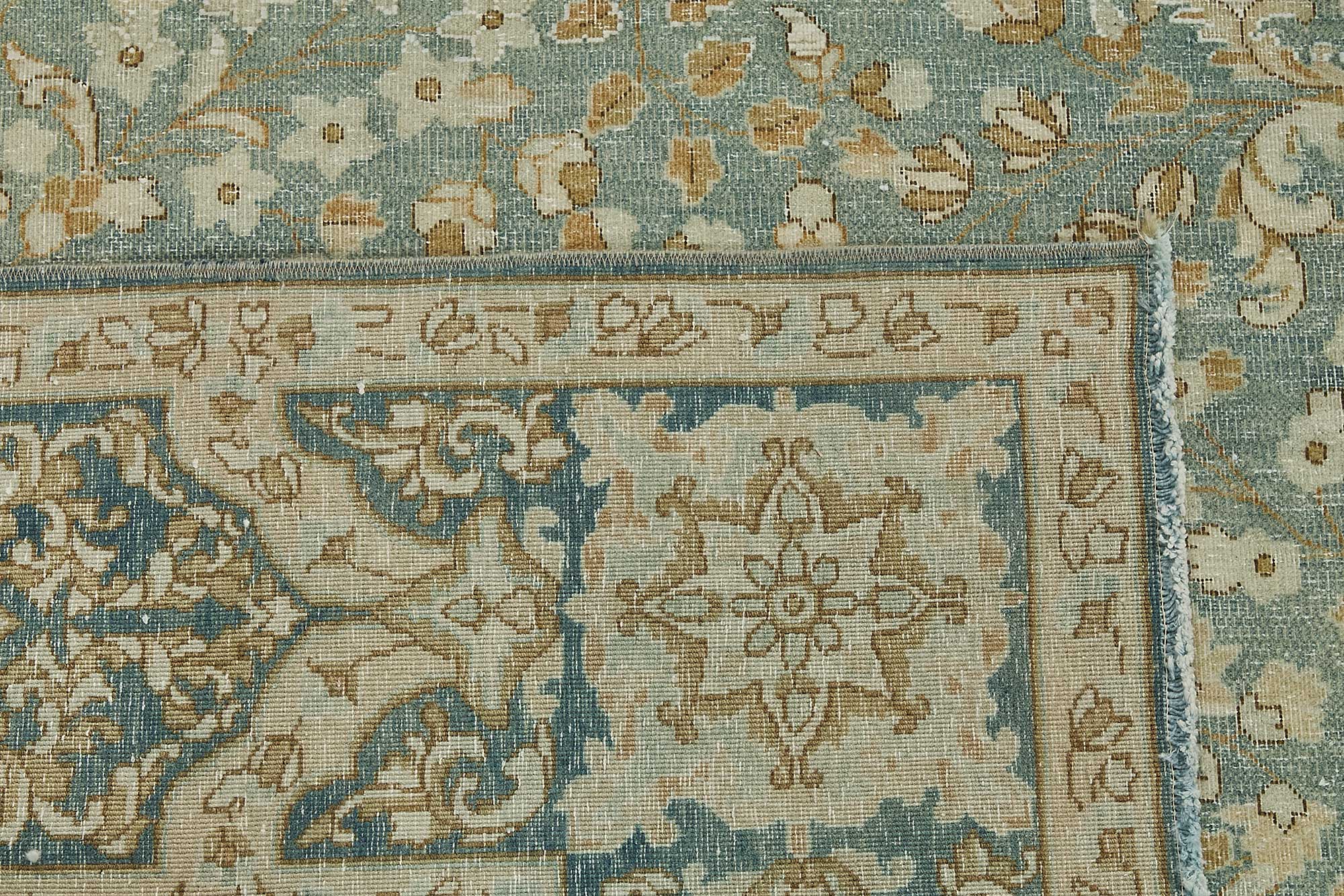 7x10 Beige Antique Persian Tabriz Rug - 50126