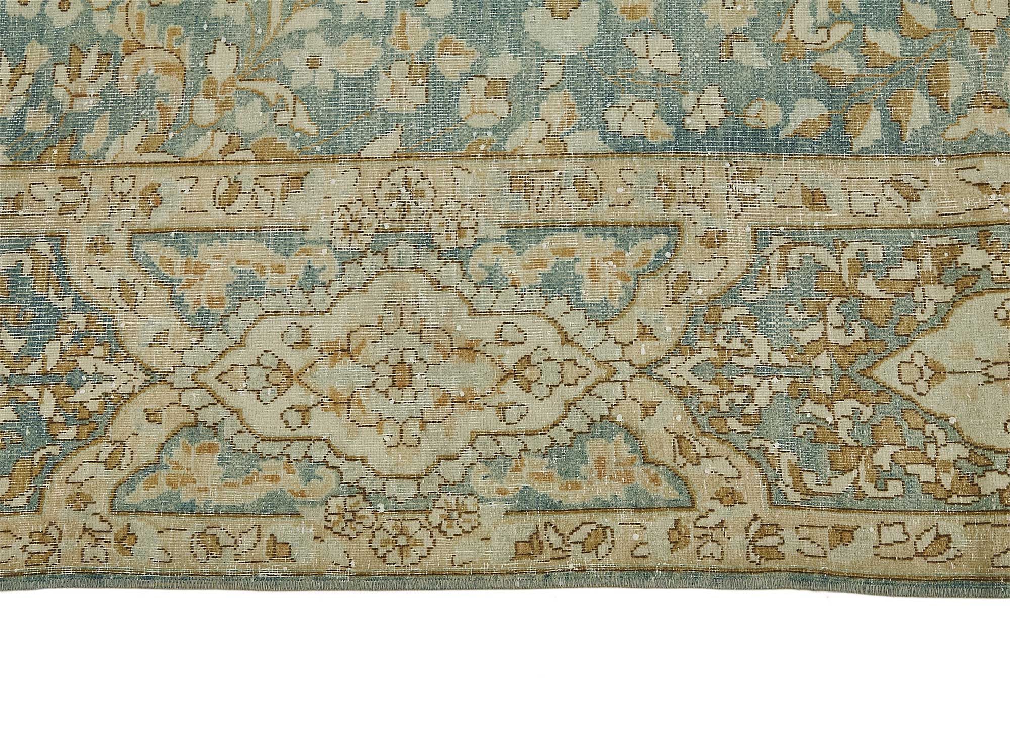 7x10 Beige Antique Persian Tabriz Rug - 50126