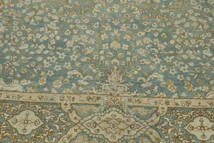 7x10 Beige Antique Persian Tabriz Rug - 50126