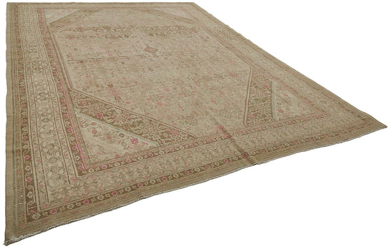 10x13 Beige Antique Persian Tabriz Rug - 50127