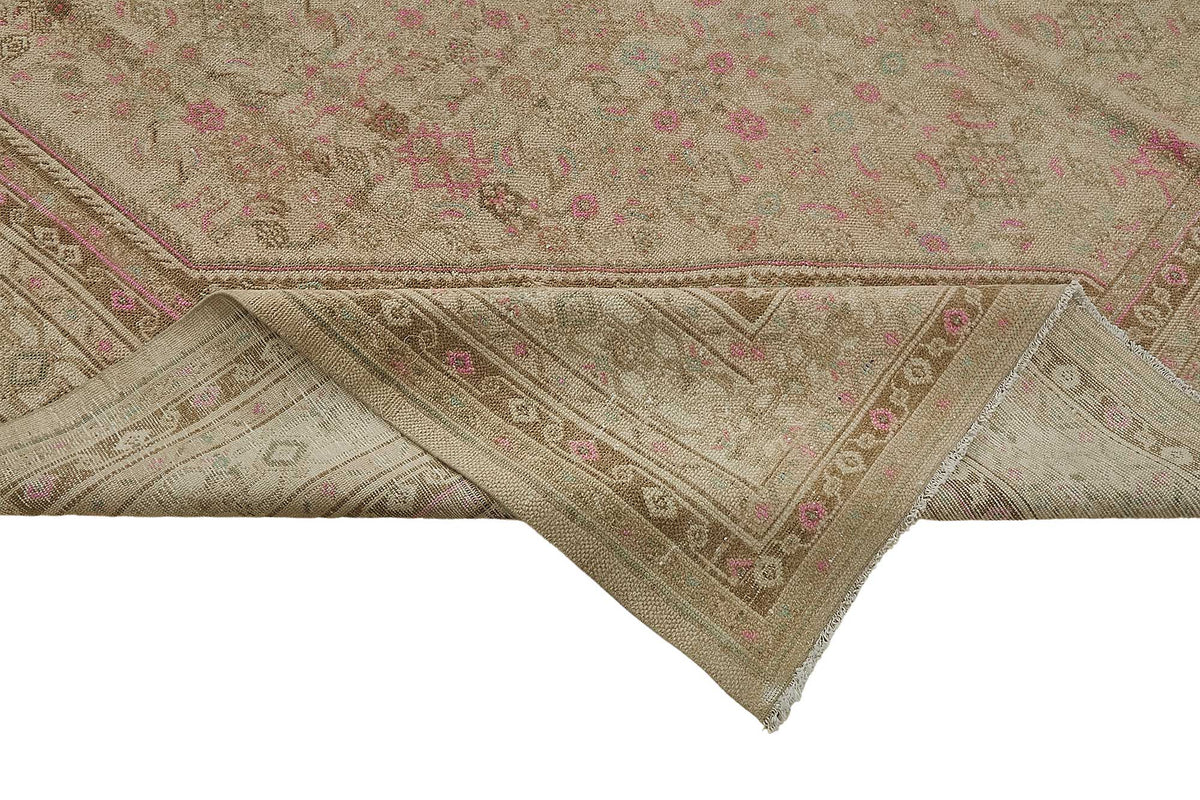 10x13 Beige Antique Persian Tabriz Rug - 50127