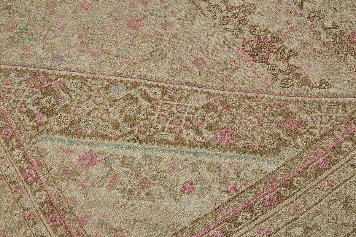 10x13 Beige Antique Persian Tabriz Rug - 50127