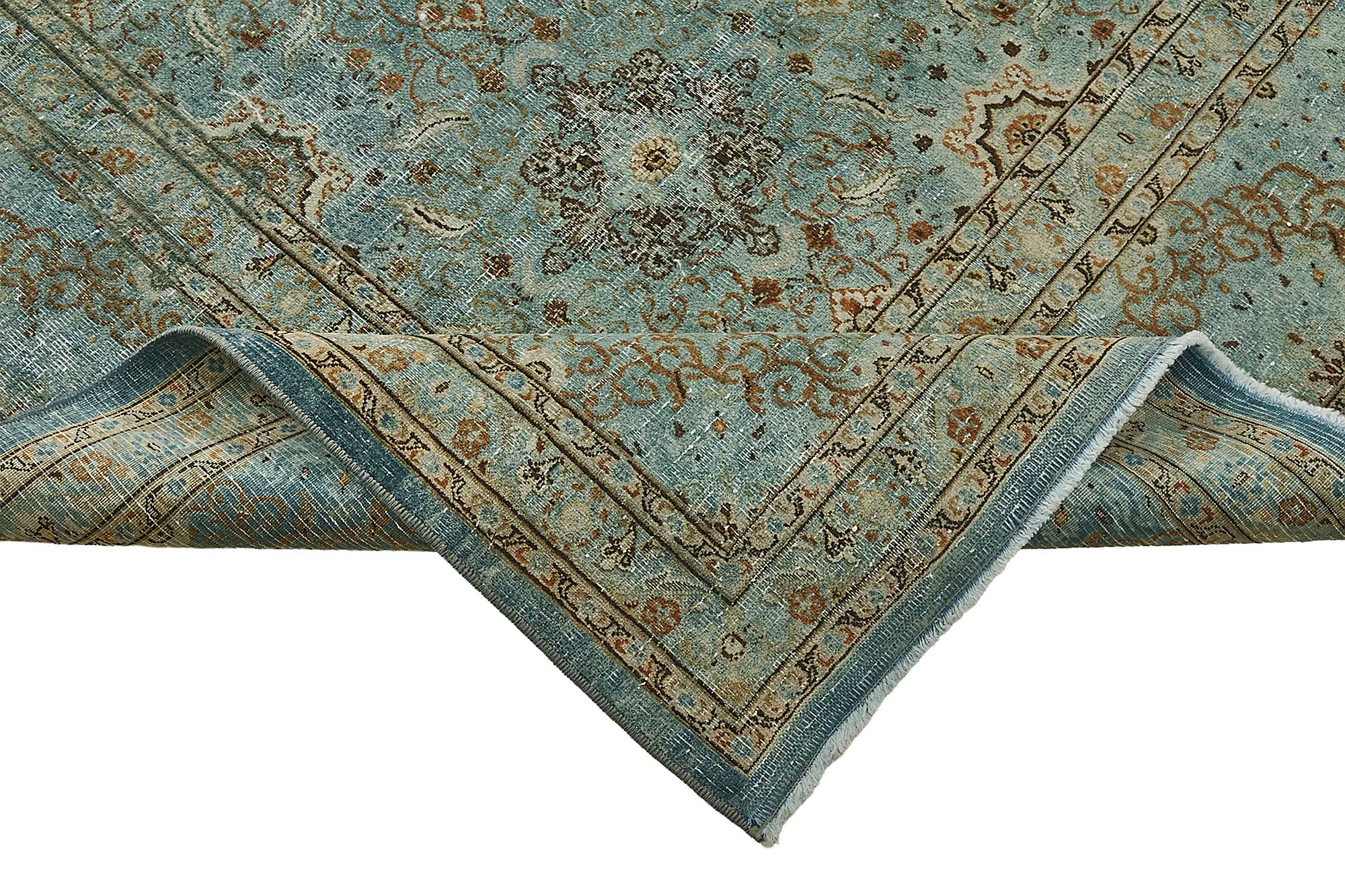 9x13 Blue Antique Persian Mashad Rug - 50128