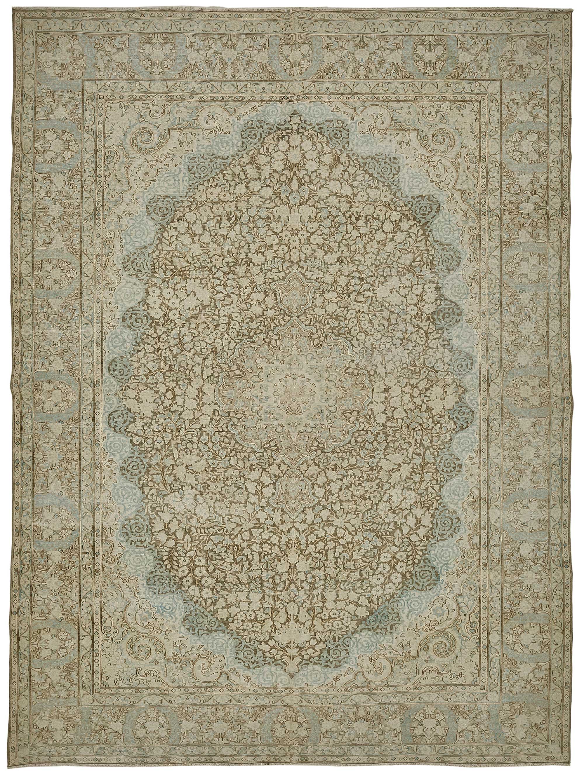 8x10 Beige Antique Persian Kerman Rug - 50129