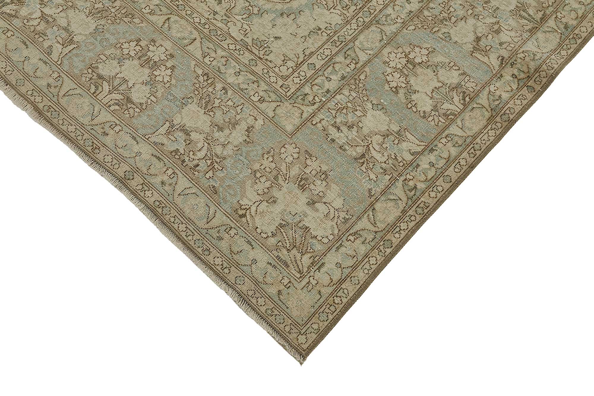 8x10 Beige Antique Persian Kerman Rug - 50129