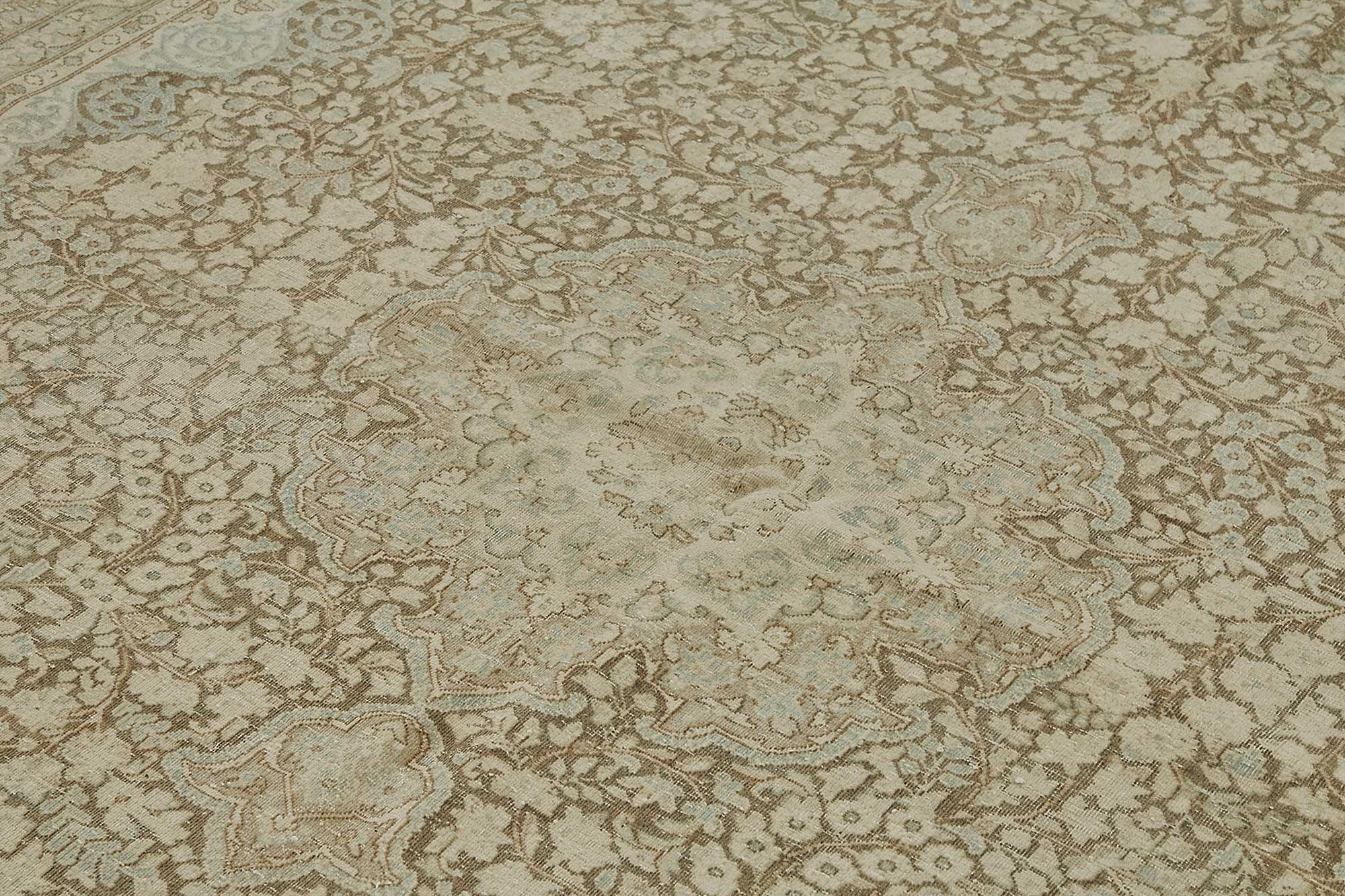 8x10 Beige Antique Persian Kerman Rug - 50129