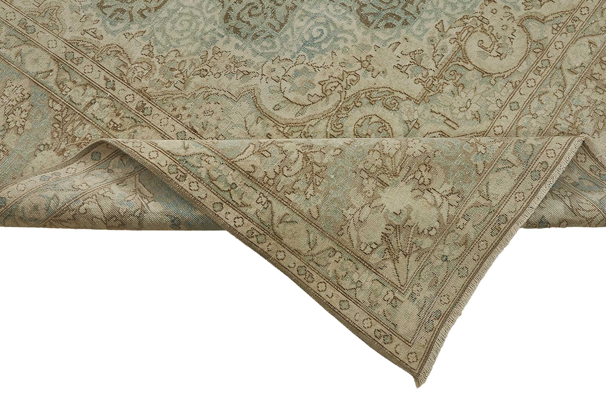8x10 Beige Antique Persian Kerman Rug - 50129