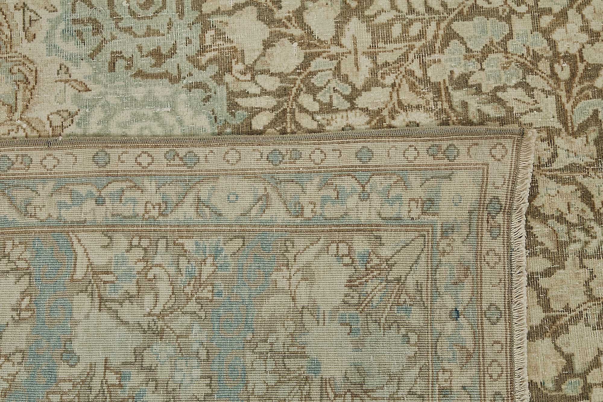 8x10 Beige Antique Persian Kerman Rug - 50129